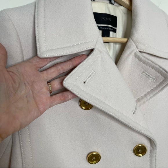 J Crew Peacoat Italian Wool Jacket Cashmere Coat double breasted preppy academia - Picture 4 of 14